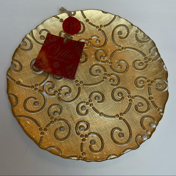 Villa Collection Gilt Decorated 10.5” Glass Plate - Picture 6 of 7